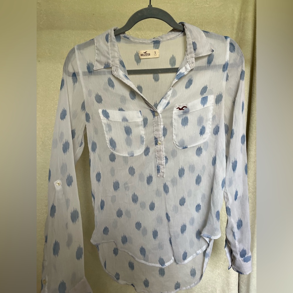 Hollister Small Sheer Button Down Shirt